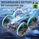 Boys Double-sided Flip Remote Control Amphibious Stunt Car