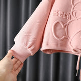 Baby Girls Trendy 2Pc Long Sleeve Cotton Pullover & Elastic Waist Jogger Set.