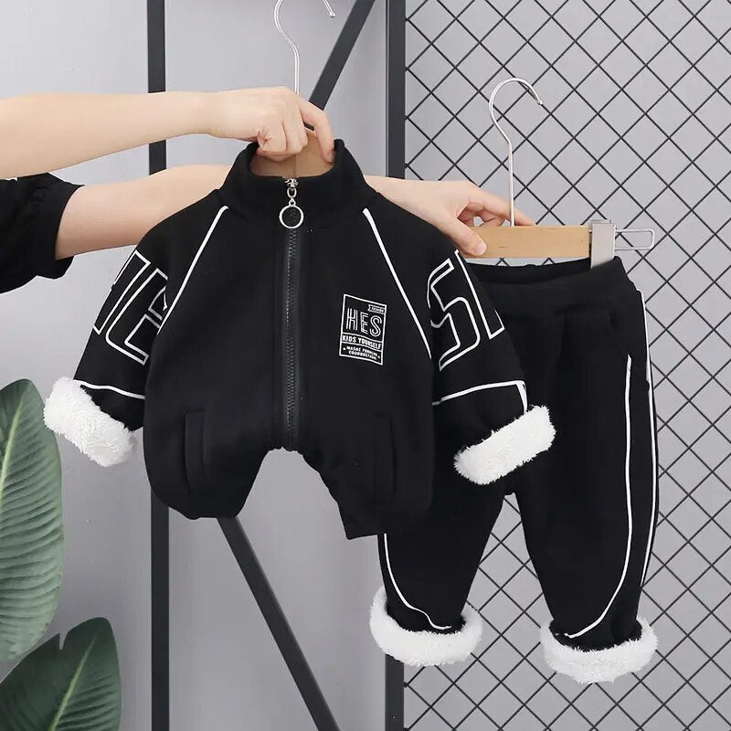 Kids 2Pc Fleece Lined, Thick and Warm Fashion Cotton Sweater and Pant Set.