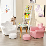 Kids Royal Diamonds Armrest Chair and Ottoman Set.