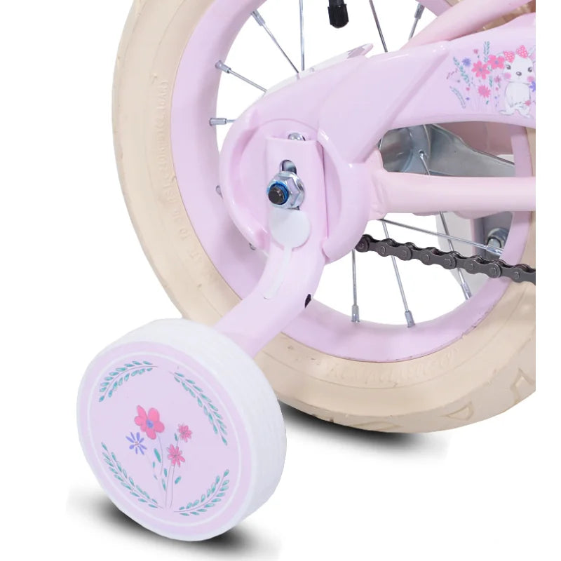 Toddler Girls 12-inch Bicycle With Removable Training Wheels and Basket