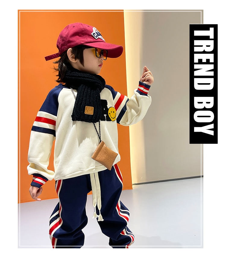 Baby Boys and Girls 2Pc Sporty Sweater & Sweat Pants Set