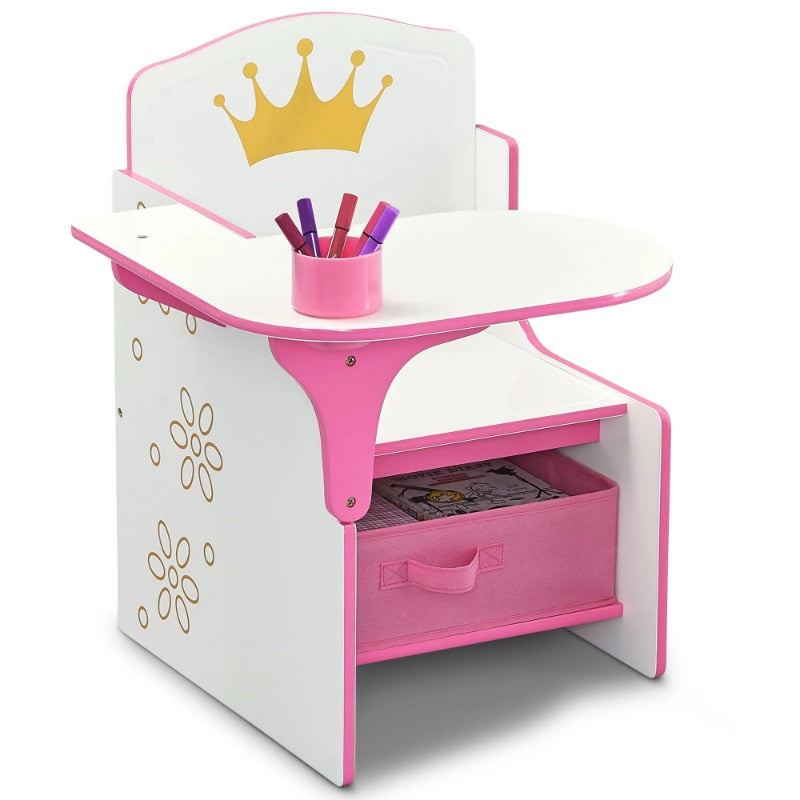 Princess Crown Desk with Storage Bin