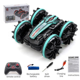 Boys Double-sided Flip Remote Control Amphibious Stunt Car