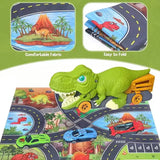 Kids Montessori Dinosaur Fun Car Carrier Truck With Mini Cars & Racing Track. (Some Items available separately)