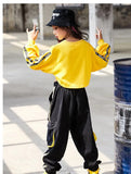 Girls Urban Hip Hop Style 3Pc Long Sleeve Cropped Shirt, Crop Top and Street Dance Cargo Pants Combo. (Each Item Also Available Separately)
