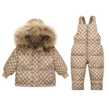 Kids 2Pc Warm Designer Style Snow Suit Sets With Detachable Fur. Ages 12M~4T