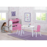 4-Piece Toddler Playroom Table and Chair Set With Toy Organizer