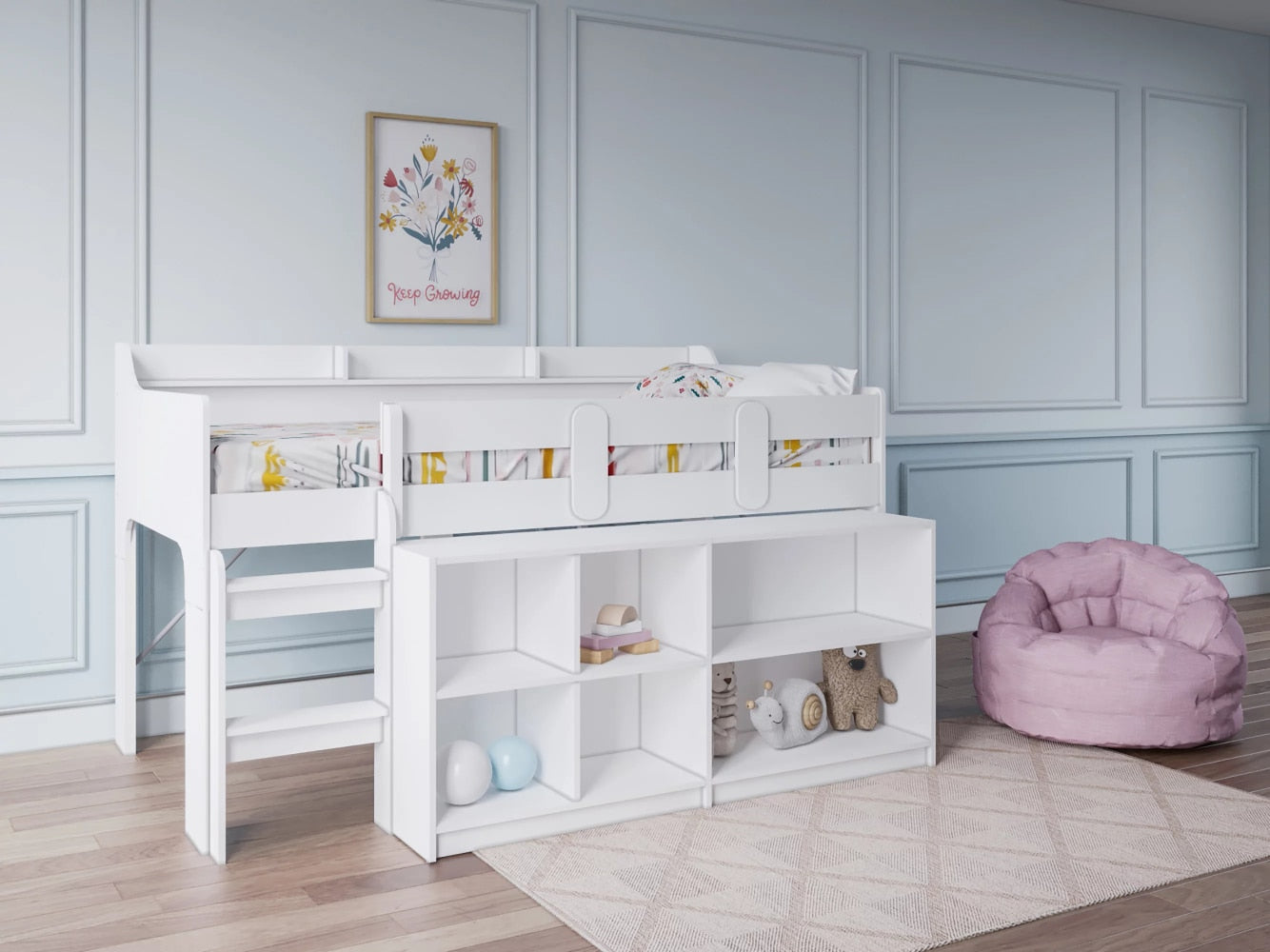 Kids Modern Style Hamilton Loft Convertible Bed