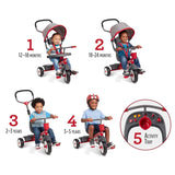Radio Flyer 4-in-1 Stroll 'N Trike Convertible Tricycle with Activity Tray & Storage Bin. Gray/Pink or Red/Gray