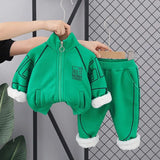 Kids 2Pc Fleece Lined, Thick and Warm Fashion Cotton Sweater and Pant Set.