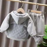 Kids 2Pc Plush Lined Baggy Hoodie Sweatshirt and Thick Jogger Pant Set