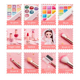 Girls Light Up Diamond Cosmetics Makeup Case with Princess Doll & Accessories Sets (2 Styles to Choose From)