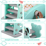 Kids Fun and Sturdy Indoor/Outdoor Slide w/ Basketball Hoop (Ball Included)