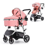 Stylish 2 in 1 Foldable Convertible Baby Stroller, High Landscape w/Reversible Seat, Removable Footmuff, Adjustable Backrest & Canopy, For Ages 0-36 Months.
