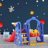 4 In 1 Toddler Slide Swing Set with Basketball Hoop