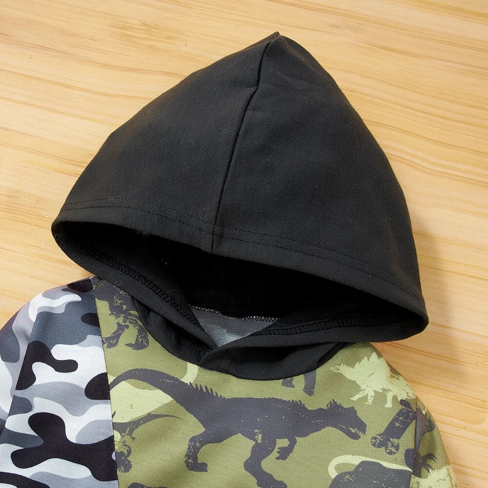 Baby Boys 2Pc Camouflage & Animal Print Hoodie and Pant Set