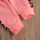 Baby Girls Chic 3Pc Leopard Print Hooded Sweatshirt, Headband and Pants Set.