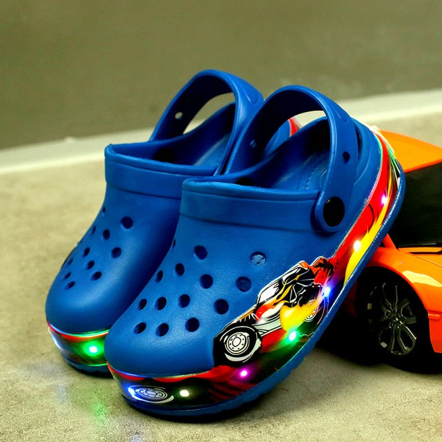 Children Cute Cartoon Croc Sandals LED