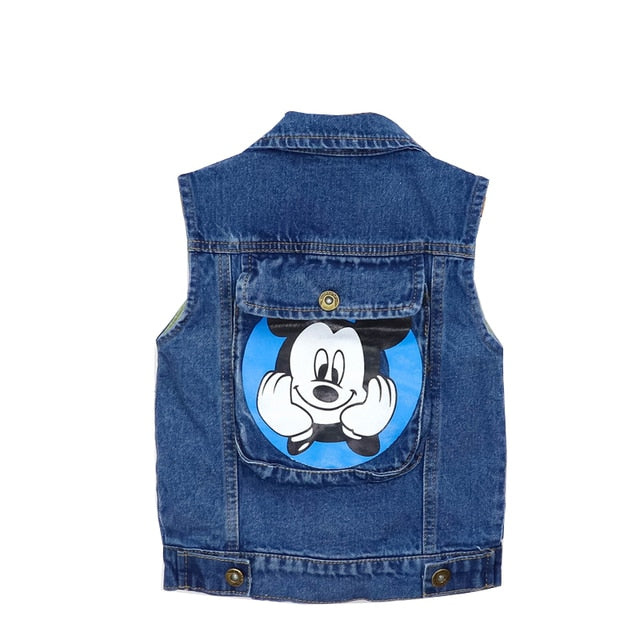 Mickey Mouse Denim Jacket and Sleeveless Vests