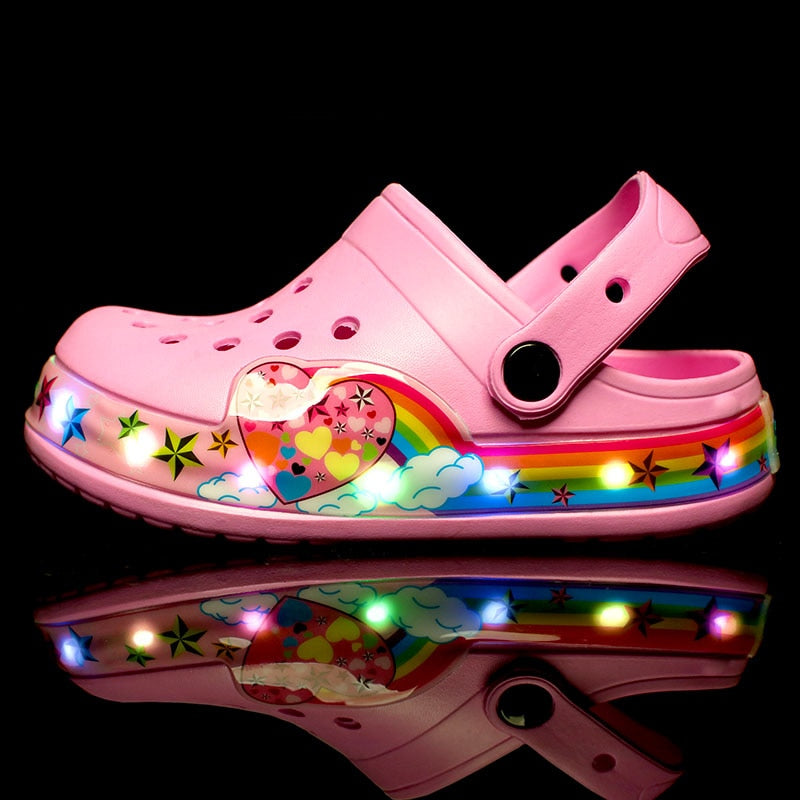 Children Cute Cartoon Croc Sandals LED