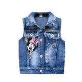 Mickey Mouse Denim Jacket and Sleeveless Vests