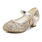 Girls High Heels Leather Princess Shoes