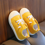 Toddler's Trendy Canvas Lace-up Sneakers For Boys & Girls