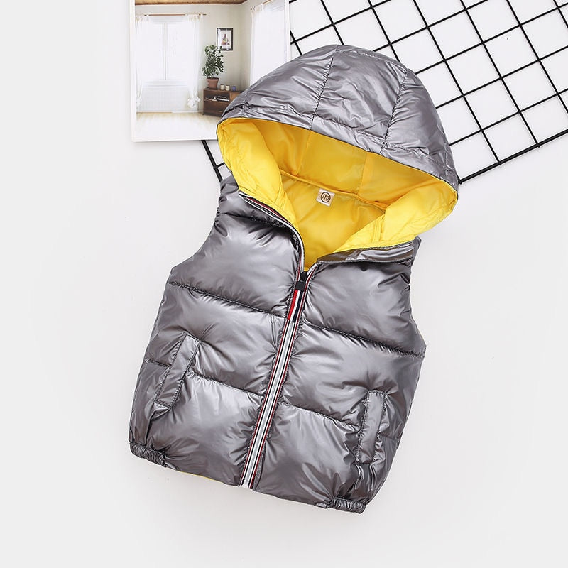 Kids Stylish Hooded Bubble Vest. Age 3T~11 Years