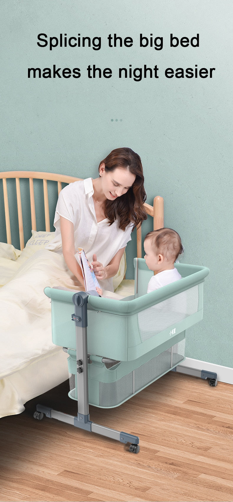 Washable New Born Bed Portable Removable Crib  Adjustment  Big Bed Foldable Cradle