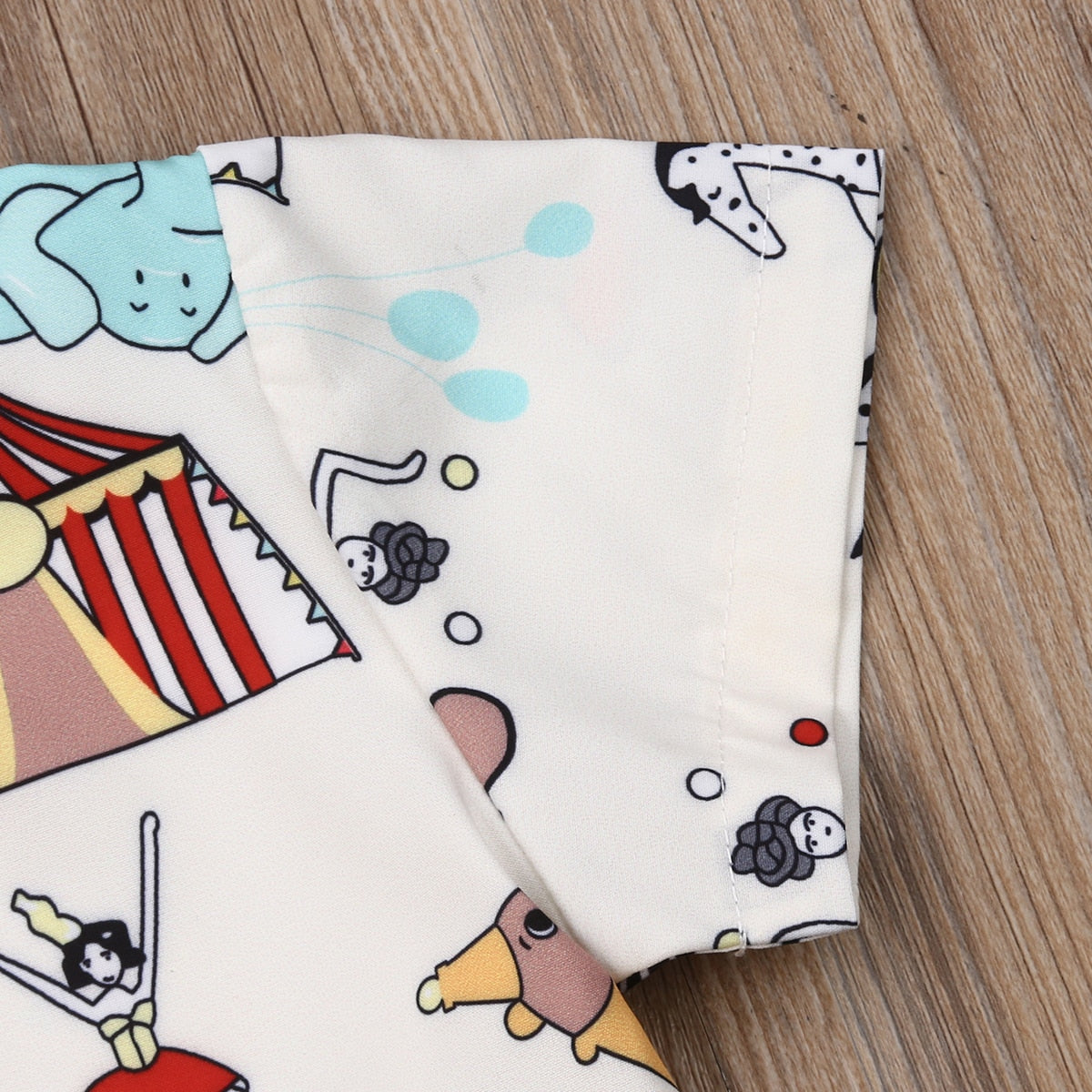 Baby Boy Circus Print Shirt, Bow Tie & Shorts Set