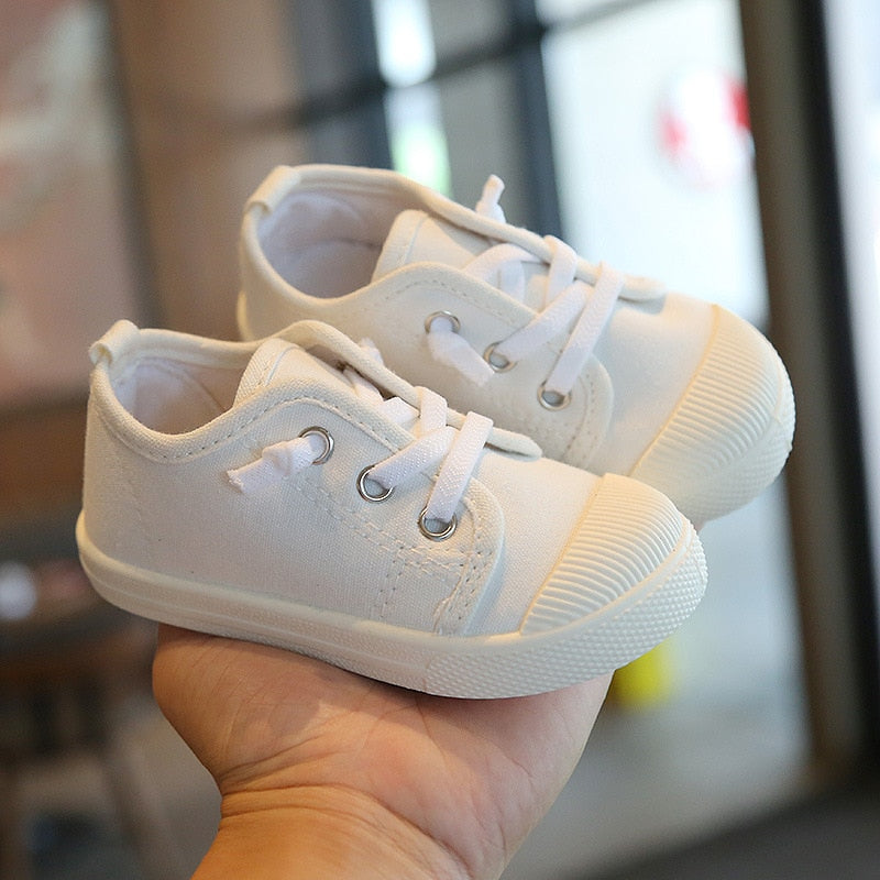 Toddler's Trendy Canvas Lace-up Sneakers For Boys & Girls
