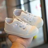 Toddler's Trendy Canvas Lace-up Sneakers For Boys & Girls