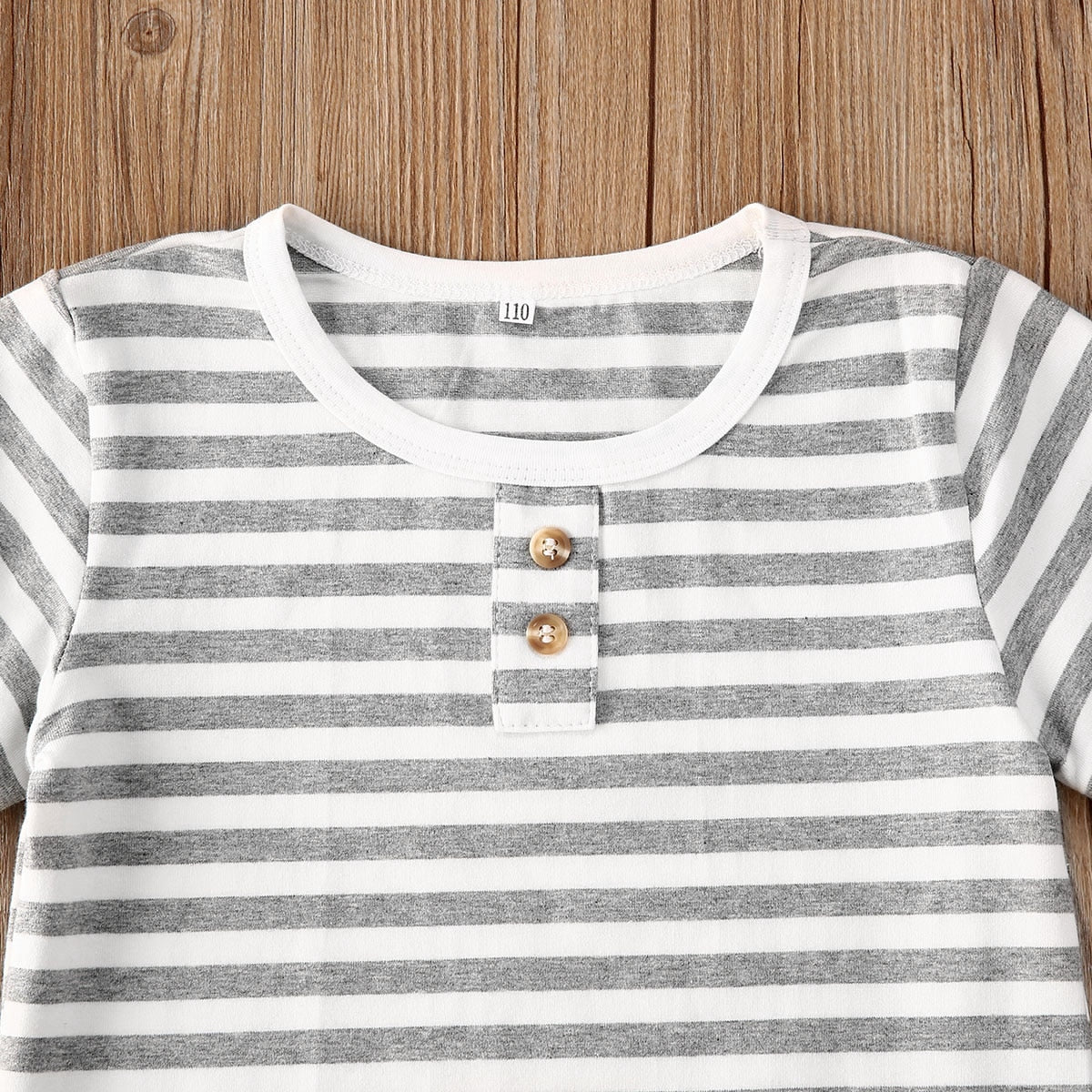 2Pcs Toddler Baby Boy Striped Short Sleeve T-Shirt & Shorts Set