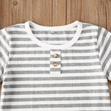 2Pcs Toddler Baby Boy Striped Short Sleeve T-Shirt & Shorts Set