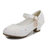 Girls High Heels Leather Princess Shoes