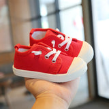 Toddler's Trendy Canvas Lace-up Sneakers For Boys & Girls