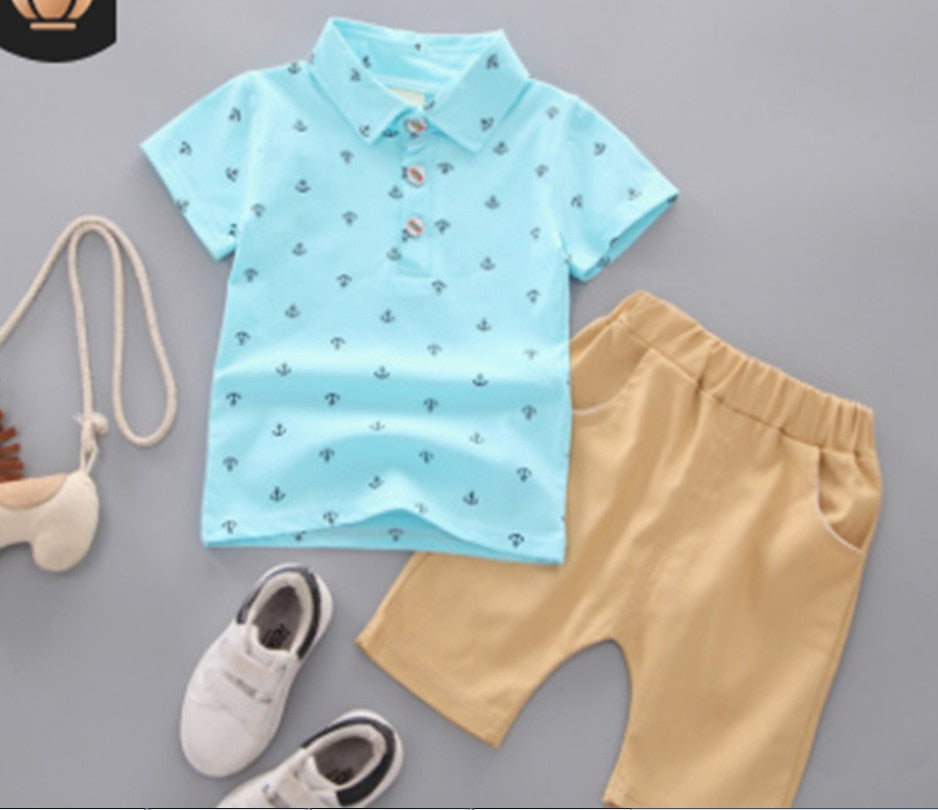 Boys 2pc Summer Sets. Polo Shirts & Shorts, 12M-5T
