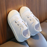 Toddler's Trendy Canvas Lace-up Sneakers For Boys & Girls