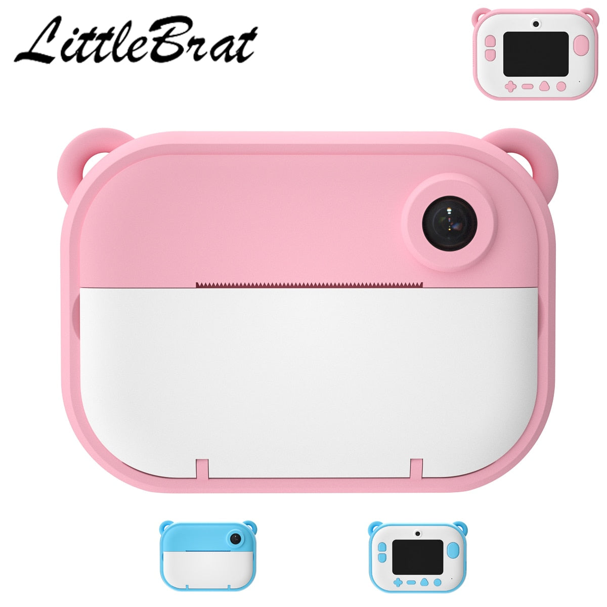 Instant Camera for Kids Camera for Girls 40MP Kids Digital Camera, 2.4" Screen Toddler Camera Kids Selfie Video Camera Children Toy Camera for Kids 3 4 5 6 7 8-10 12, Print Paper and 32G TF Card, Pink