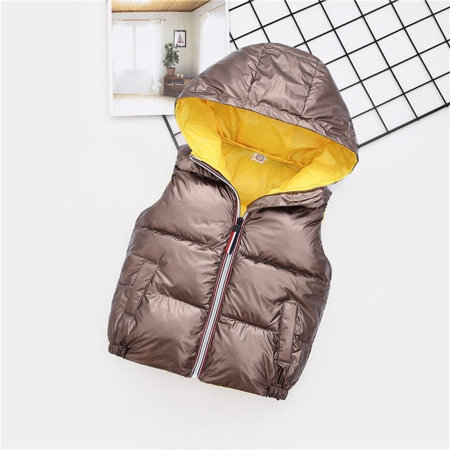 Kids Stylish Hooded Bubble Vest. Age 3T~11 Years