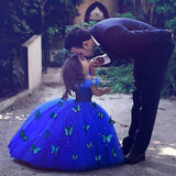 Girl Princess Blue Sleeveless Mesh Ball Gown (and Princess Accessories)