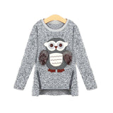 Girls Cool Owl Fleece Pullover sweater. 4T~13Ys