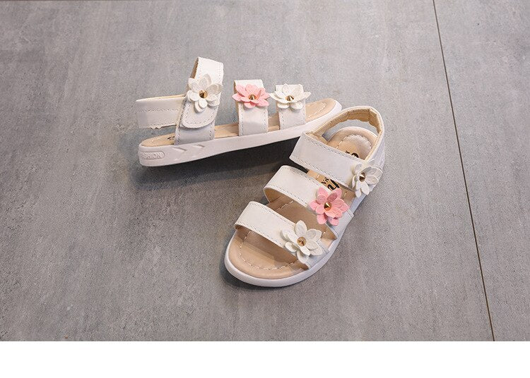 Girls Sweet Flowers Gladiator Sandals
