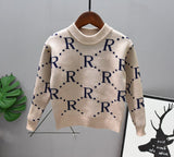 Boys 3pcs Fashion Set. Long Sleeve Knit Sweater, Shirt & Jeans. Ages 2-6Y