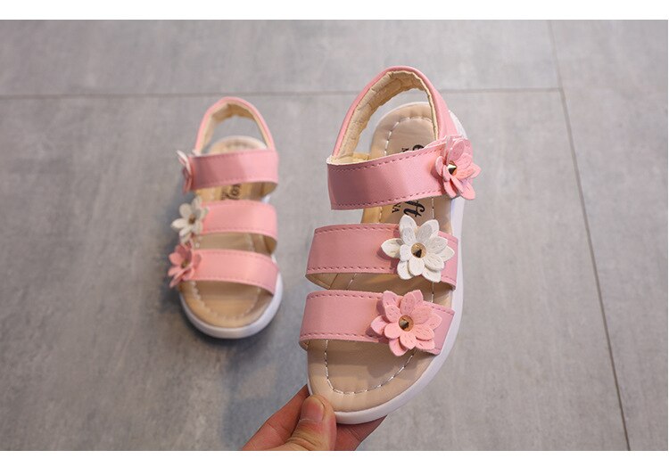 Girls Sweet Flowers Gladiator Sandals