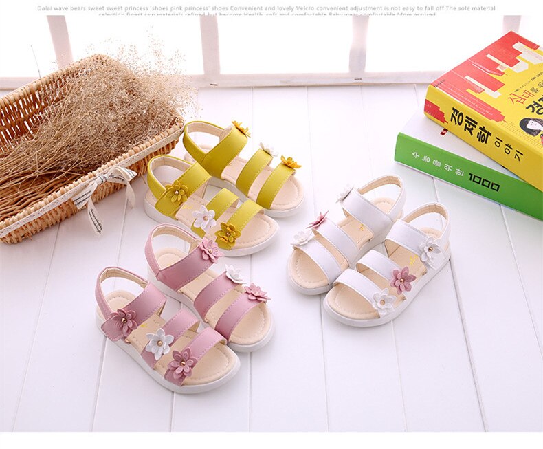 Girls Sweet Flowers Gladiator Sandals