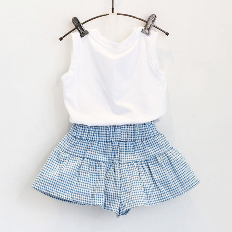 Baby Girls 2Pc Sleeveless shirt & Shorts Set. Ages 12M-7Yrs