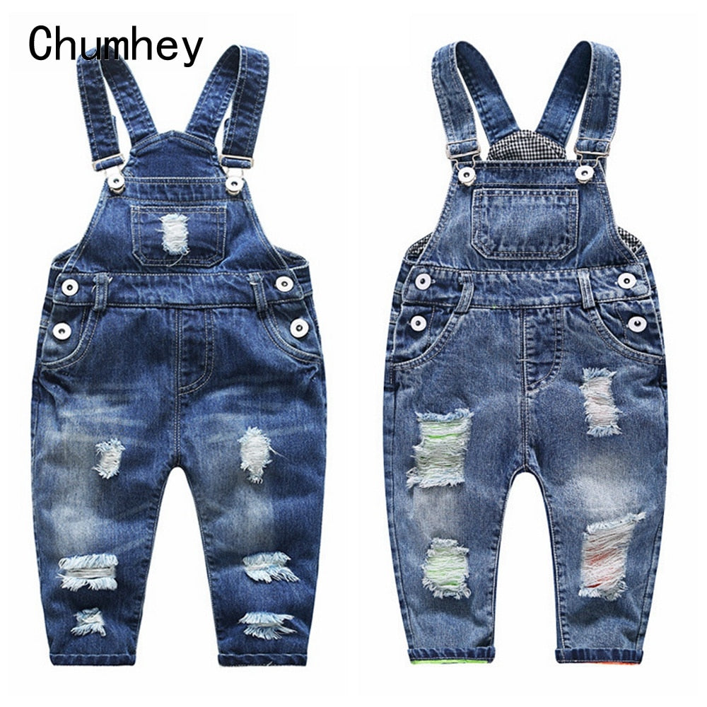 1-5T Jeans Overalls for Toddler Boys & Girls