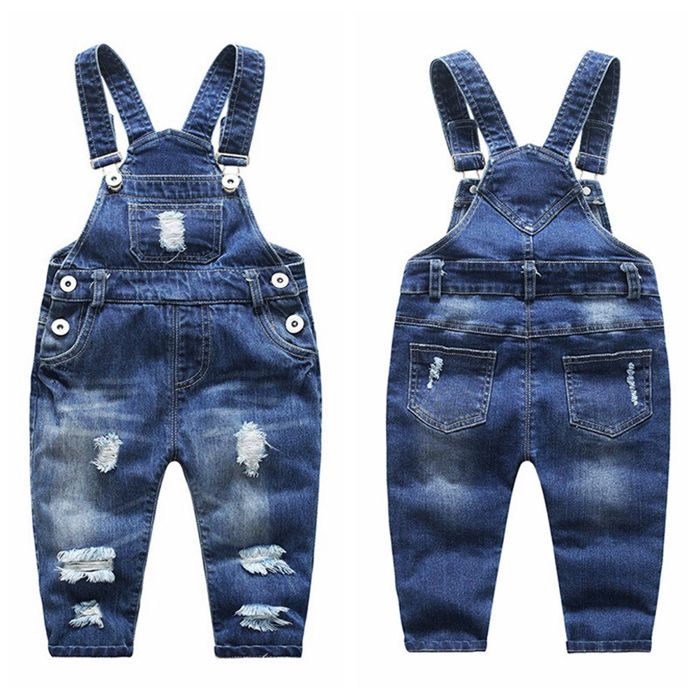 1-5T Jeans Overalls for Toddler Boys & Girls